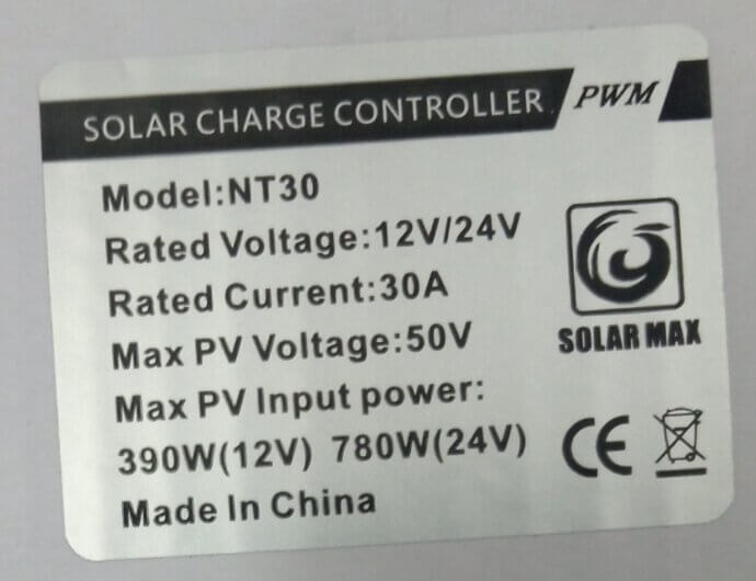 Solarmax 30amps charge controller PWM