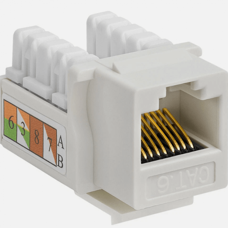Cat6 RJ45 Keystone Jack – UTP Punch-Down Module